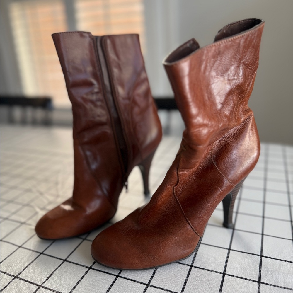 Nine West Brown Leather Women's Boots, Size 5.5